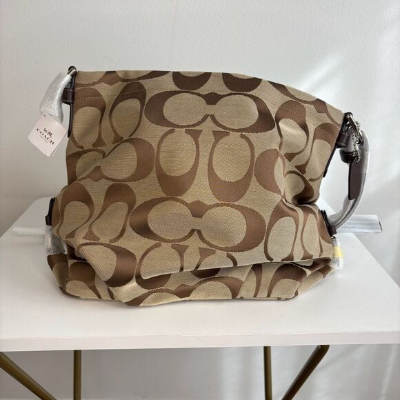 Coach- Brown & Tan 24cm Signature Duffle Purse - Picture 3 of 5